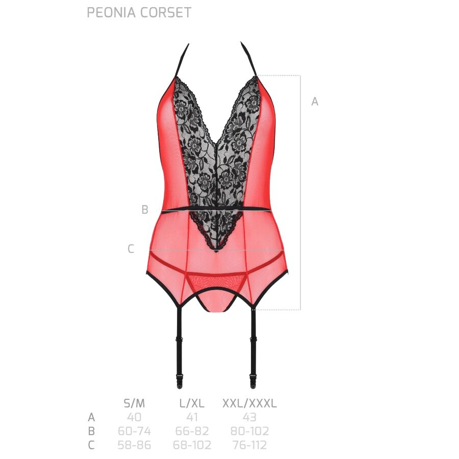 PASSION - PEONIA CORSET EROTIC LINE ROJO