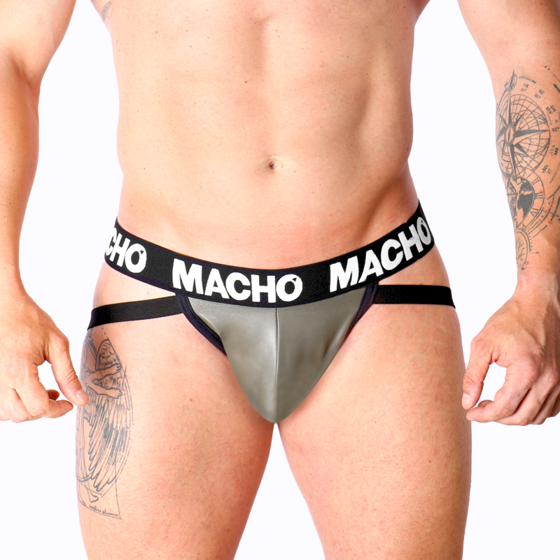 MACHO - MX27GR JOCK CUERO GRIS BEIGE