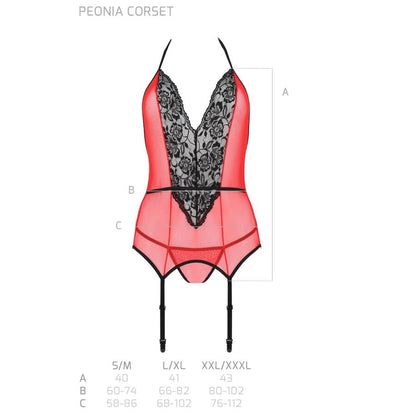 PASSION - PEONIA CORSET EROTIC LINE ROJO