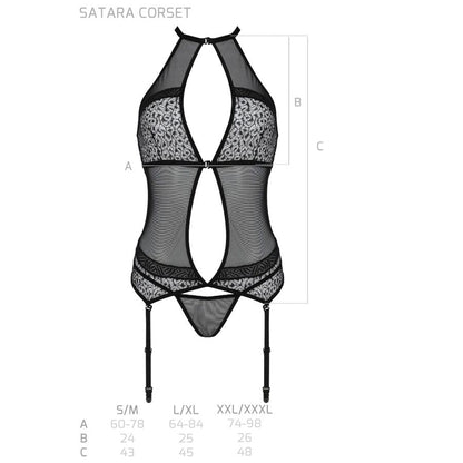 PASSION - SATARA CORSET EROTIC LINE NEGRO