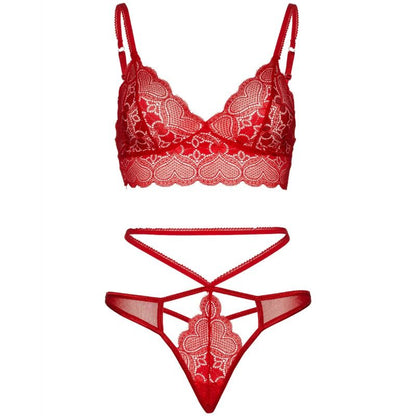 LEG AVENUE - SET 2 PIEZAS CON TANGA DOBLE TIRANTA ROJO