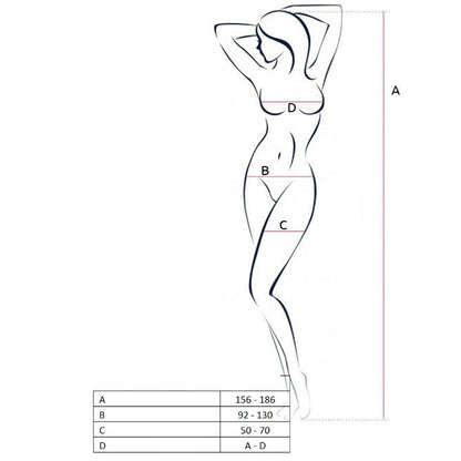 PASSION - WOMAN BS053 BODYSTOCKING BLANCO TALLA UNICA