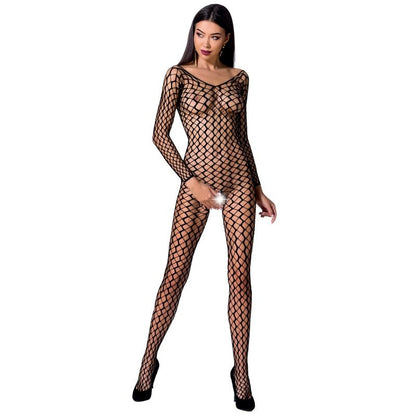 PASSION - WOMAN BS068 BODYSTOCKING NEGRO / ROJO / TALLA UNICA