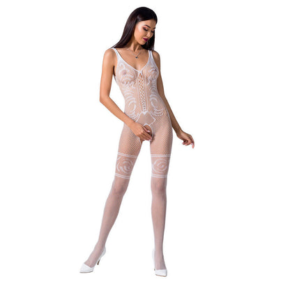 PASSION - WOMAN BS069 BODYSTOCKING NEGRO / ROJO / BLANCO TALLA UNICA